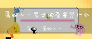 属蛇人一辈子的克星